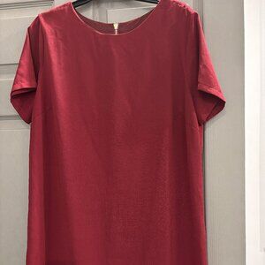 Lulu's Shift and Shout Wine Red Shift Dress